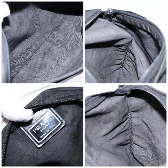 PRADA Shoulder Bag Nylon Black Silver Auth - Picture 14 of 15